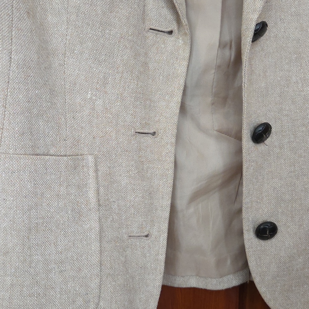 Isaac Mizrahi Wool Blend Blazer Sz S Tan Classic Basic Closet Staple - Picture 4 of 8